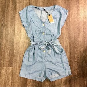 MANGO Chambray Romper - NEW!